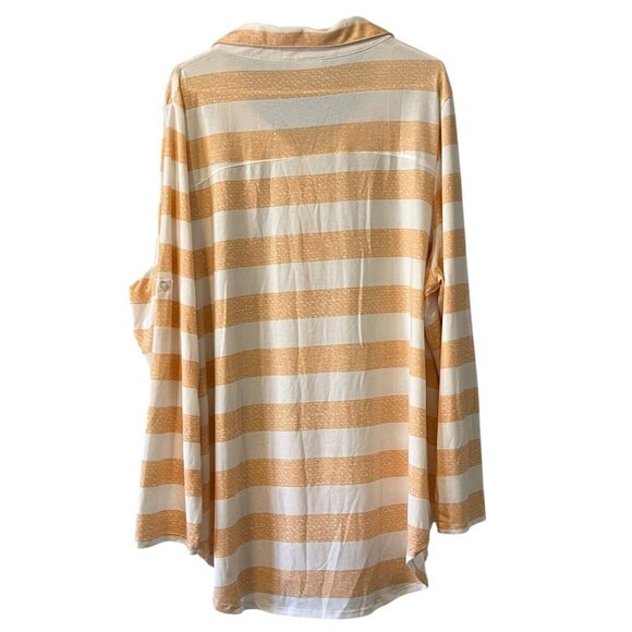 LULAROE Stripe Button-Down Shirt Size 3XL Loungewear Comfort Preppy Travel City - Picture 2 of 15